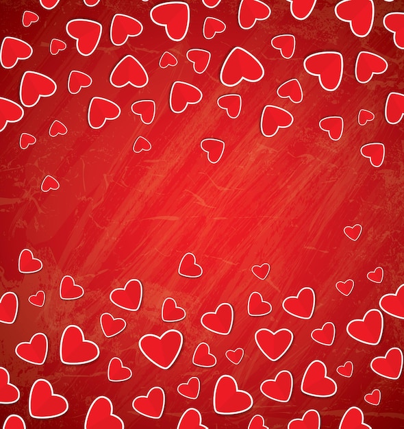 Corazones de papel rojo con espacio de copia. ilustración de vector.