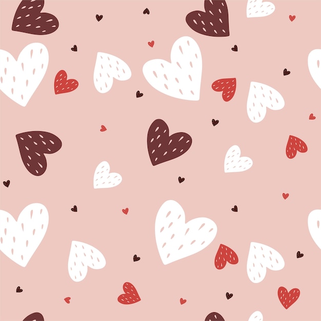 Corazones de patrones sin fisuras precioso fondo romántico ideal para el día de San Valentín