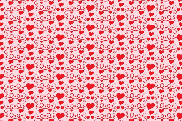 Corazones repitiendo fondo corazón remolino patrón sin costuras amor rojo textura romántica día de San Valentín