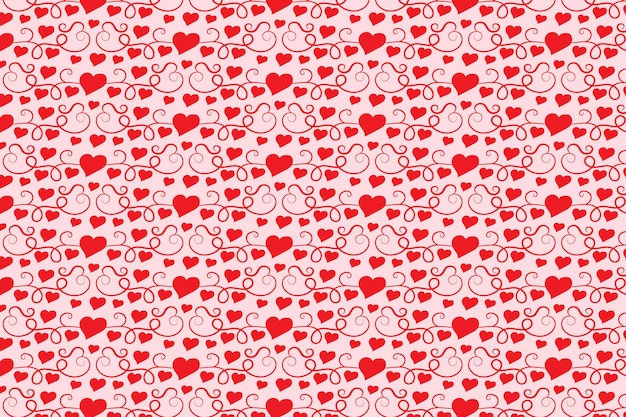Corazones repitiendo fondo corazón Remolino de patrones sin fisuras Amor rojo textura romántica día de San Valentín