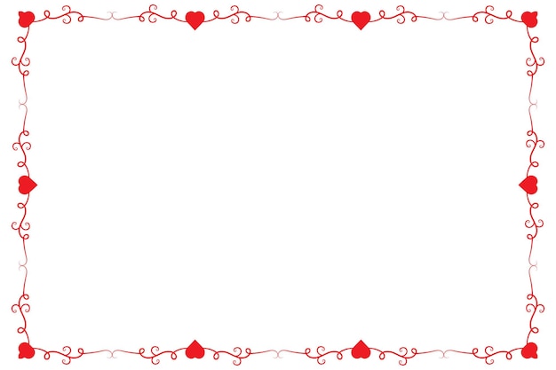 Vector corazones rojos adornados marco de premio borde tarjeta de san valentín borde elemento vectorial de diseño cuadrado