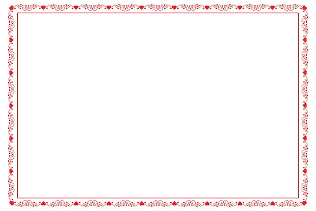 Corazones rojos adornados marco de premios borde tarjeta del día de san valentín borde elemento vectorial de diseño cuadrado