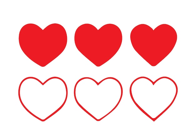 Los corazones rojos del círculo establecen formas vectoriales gratuitas para el día de San Valentín.
