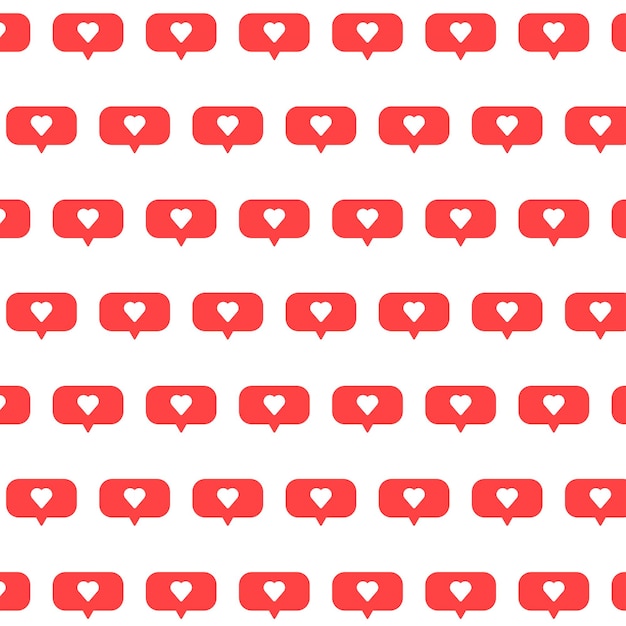 corazones rojos como en fondo blanco patrón sin costuras para el Día de San Valentín