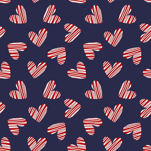 corazones_rojos_con_rayas_blancas_vector_patrón_diseño.