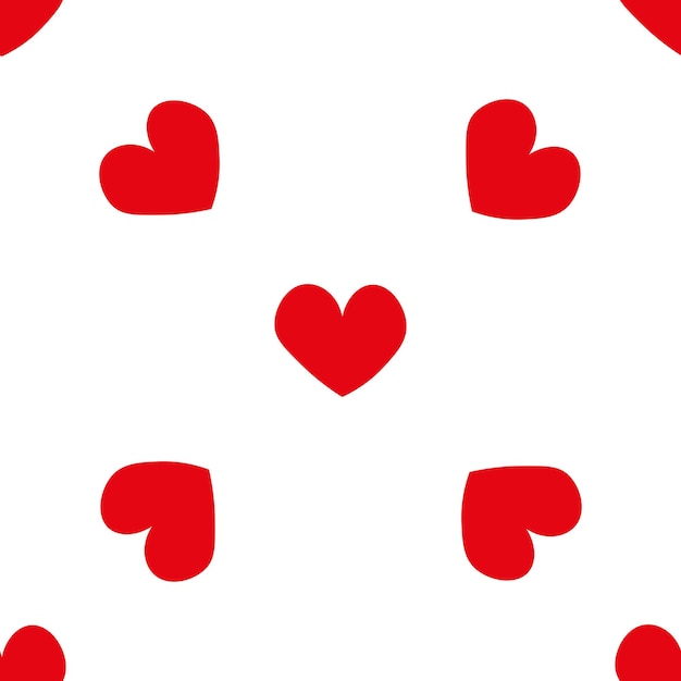 Corazones rojos en estilo doodle patrón romántico sin fisuras corazones de colores sobre fondo blanco vector