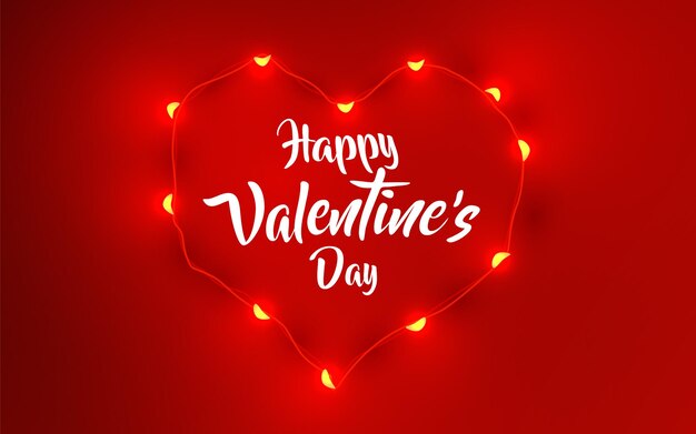 Corazones de San Valentín con guirnalda brillante. Amor y concepto romántico. ilustración vectorial