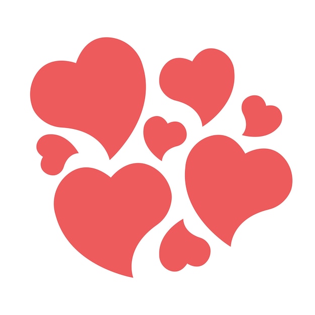 Corazones sobre un fondo blanco.