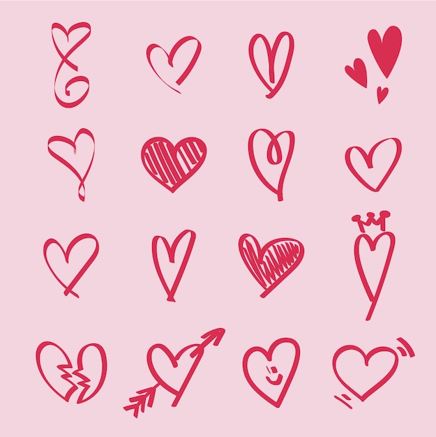 Corazones sobre fondo rosa