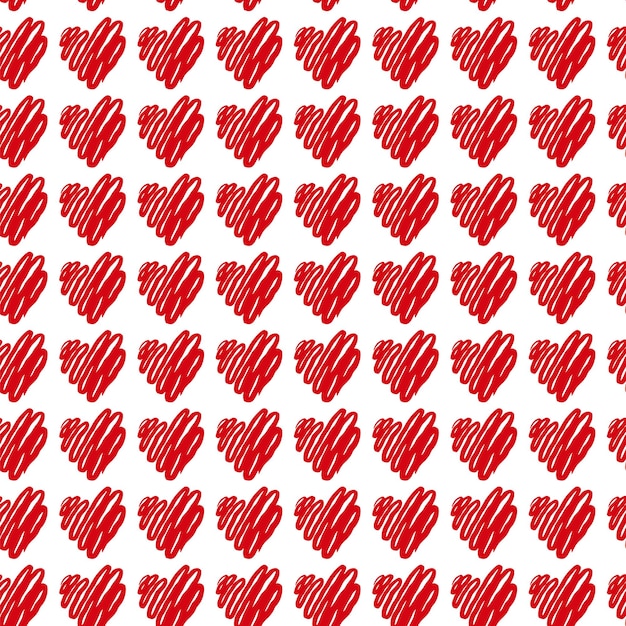 Corazones de Valentín dibujados a mano Corazones sin costuras Fondo de dibujo decorativo Forma de corazón de amor en estilo boceto Icon de corazones de tinta garabateada para el diseño de bodas Envases ornamentados y tarjetas de felicitación