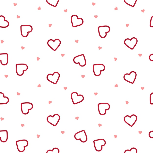 Corazones vectoriales de fondo con patrón sin costuras