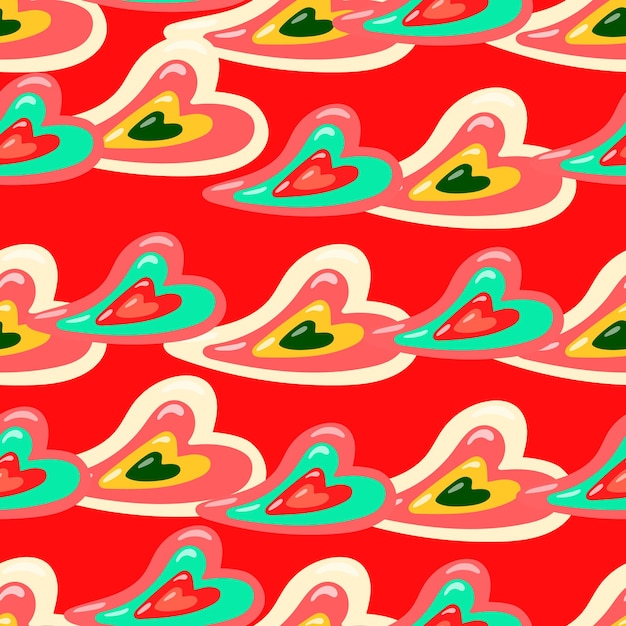 Corazones vintage patrón sin costuras 14 de febrero papel tapiz telón de fondo del día de San Valentín