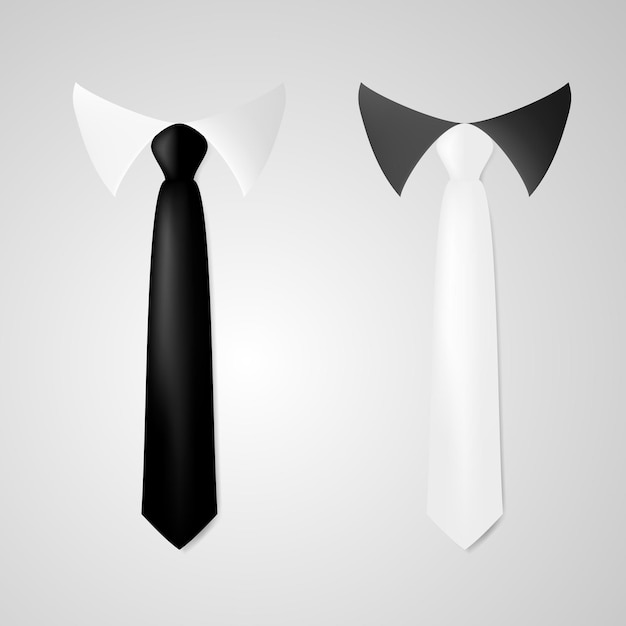 Vector corbata de negocios en blanco y negro varios