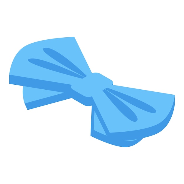 Corbata de papagaio azul sobre fondo blanco vector isométrico