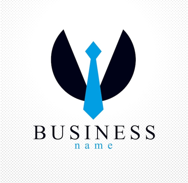 Corbata y traje en forma redonda logotipo o icono de vector de concepto de hombre de negocios, hombre de negocios o empresa.