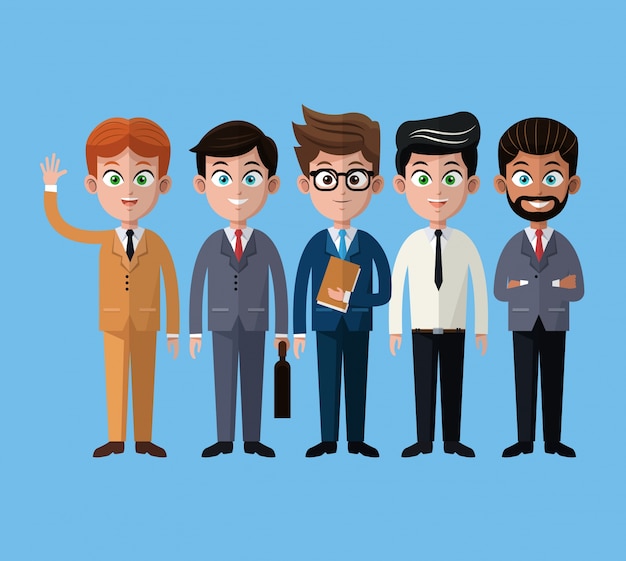 Corbata de traje de moda de negocios de hombres de dibujos animados