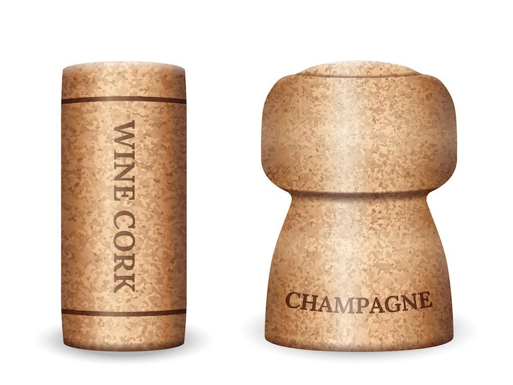 Vector corcho de champán y de vino