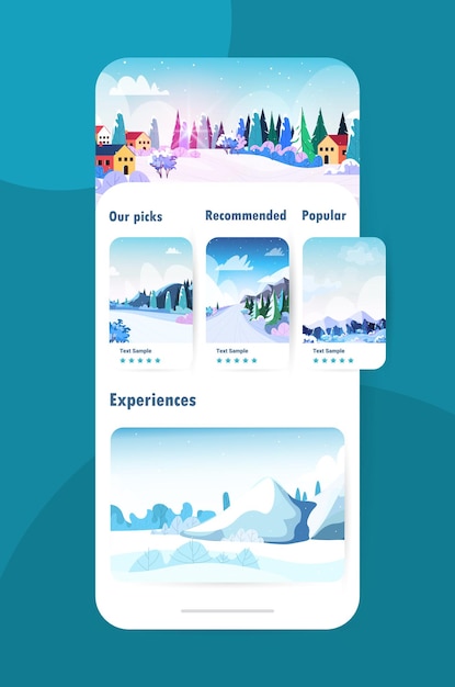 Cordillera nevada hermosa naturaleza tarjetas de felicitación en la estación de esquí de fondo de paisaje de pantalla de teléfono inteligente