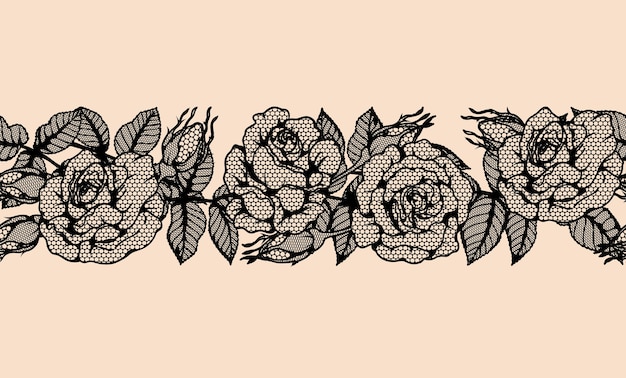 Cordón rosa del vector a mano dibujo.