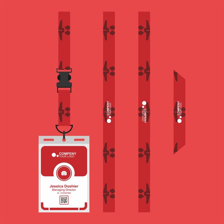 Vector cordón y tarjetas de visita para eventos de la empresa de la oficina