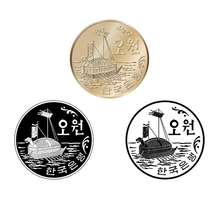 Vector corea del sur 5 ganó 1968 set delantera