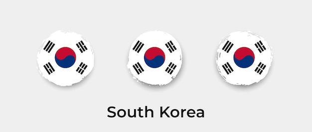 Corea del sur bandera grunge burbujas icono vector ilustración