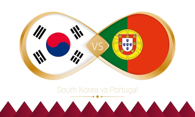 Corea del Sur contra Portugal icono de oro para el partido de fútbol 2022