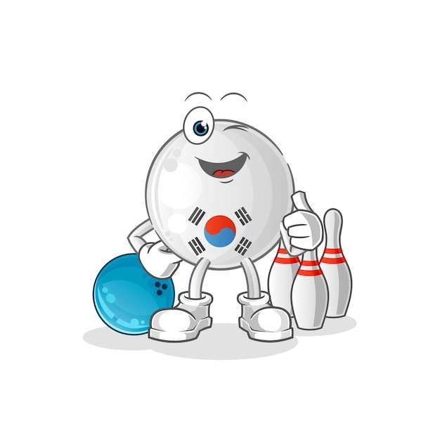 Corea del Sur juega a la ilustración de bolos. vector de caracteres