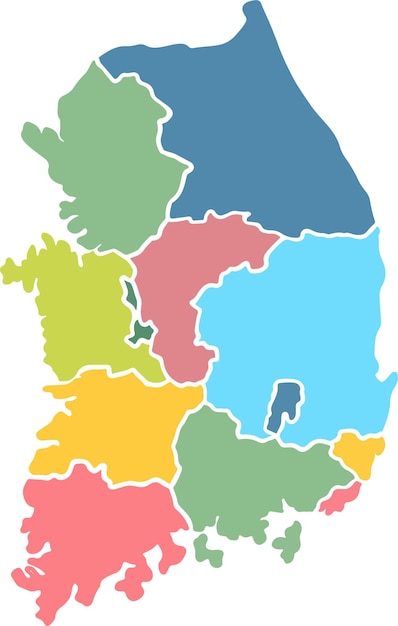 Corea del Sur mapa ilustración material viaje vector color Corea del Sur