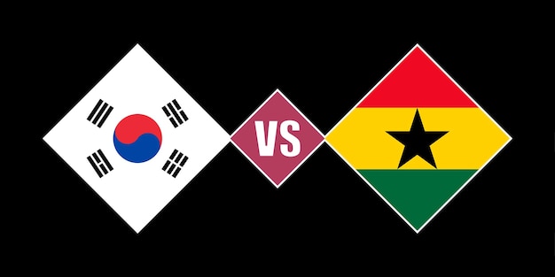 Corea del Sur vs Ghana bandera concepto ilustración vectorial