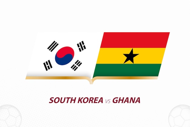 Corea del Sur vs Ghana en el Grupo de Competencia de Fútbol A Versus icono en el fondo de Fútbol