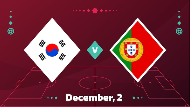 Corea del Sur vs Portugal Fútbol 2022 Grupo H Competición mundial de fútbol partido de campeonato versus