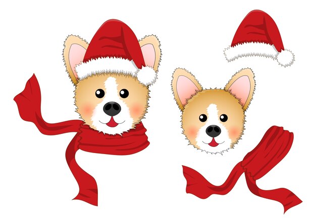 Corgi santa claus