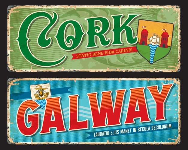 Cork galway city placas viaje irlanda pegatinas