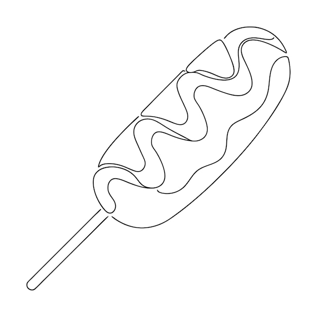 Corn Dog Line Art