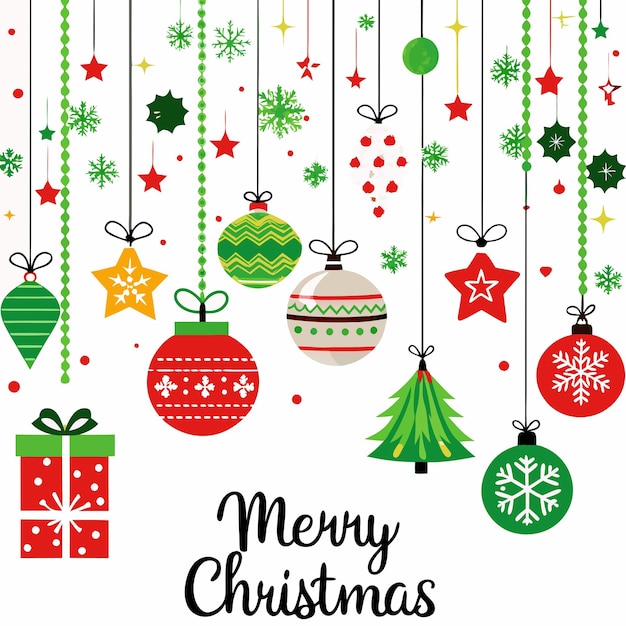 Corona de árbol de Navidad elementos de Navidad ilustraciones vectoriales con caja de regalos de campana juguete alegre