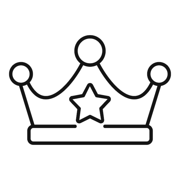 Corona de arte de línea con estrella que representa el éxito