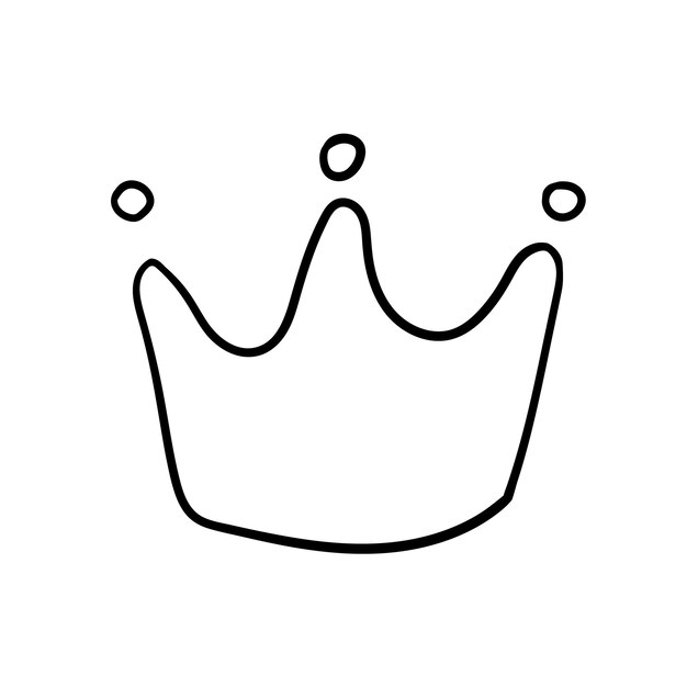 La corona atributo de una persona real ilustración vectorial estilo doodle libro para colorear para niños