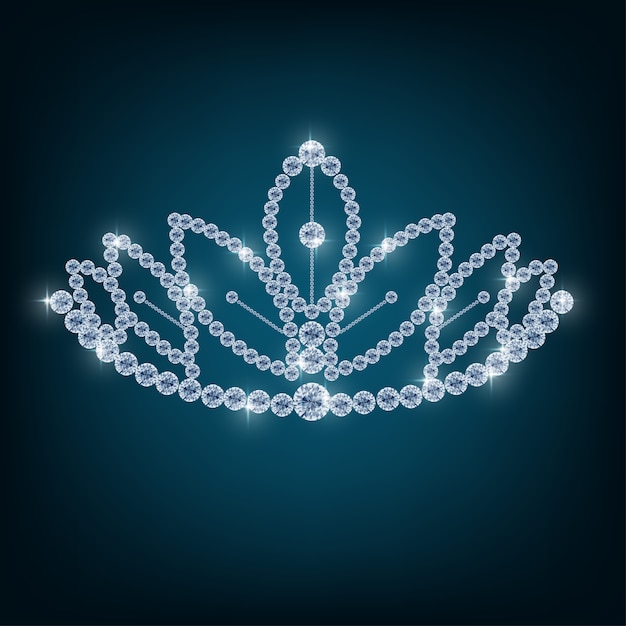 Vector corona con conceptos de diamantes