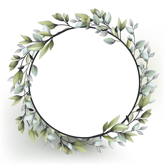 Corona de decoración de boda con planta natural.