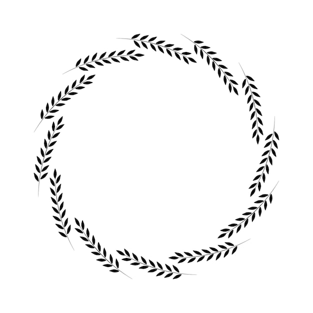 Una corona dibujada a mano en un vector. Las hojas y las flores son guirnaldas. Un elemento romántico de diseño floral