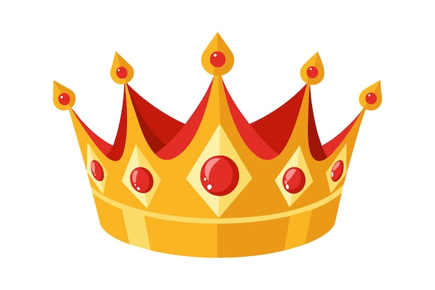 corona dorada con piedras rojas ilustración de arte vectorial