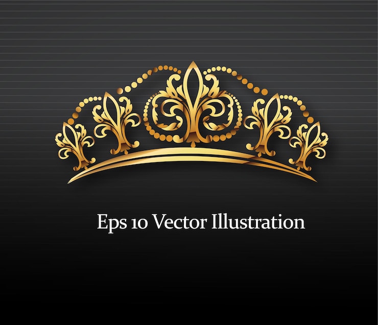 Vector corona dorada con plantilla real de malla de degradado ilustración vectorial