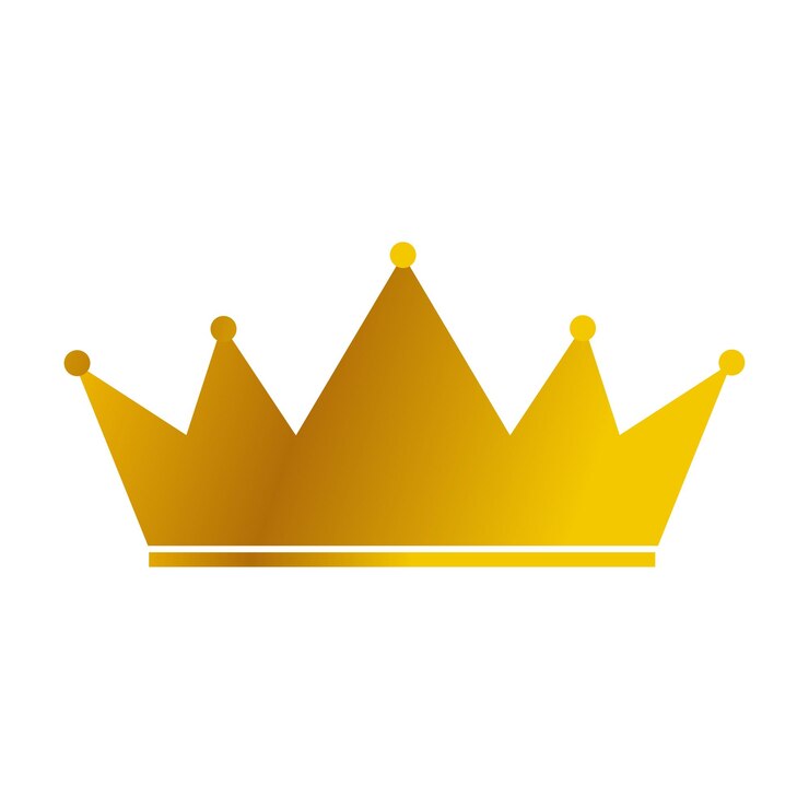 Corona dorada en el vector de fondo blanco