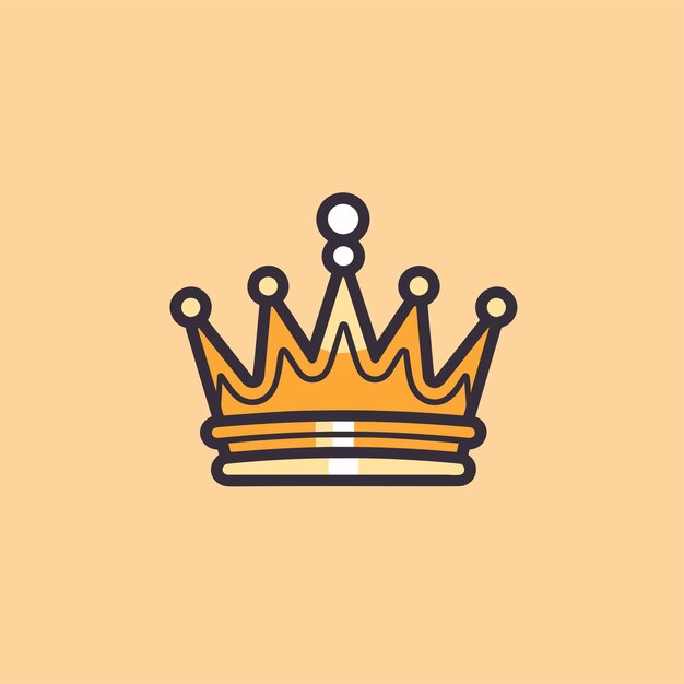 Icono de corona dorada aislado