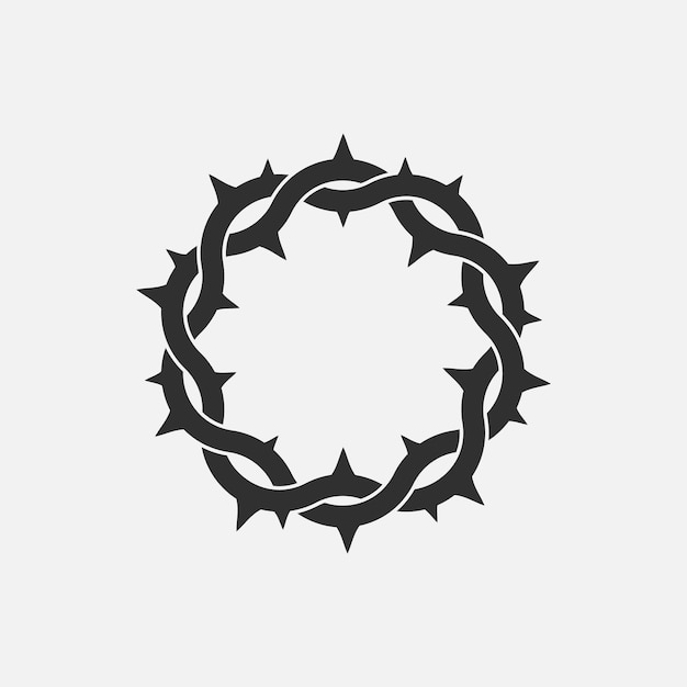 Corona de espinas icono Dios viernes ilustración vectorial