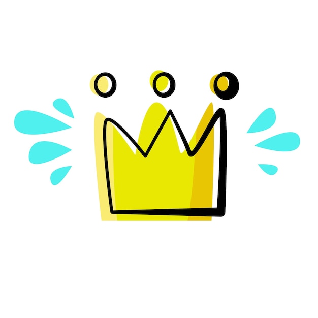 Corona en estilo doodle Bosquejo de icono dibujado a mano