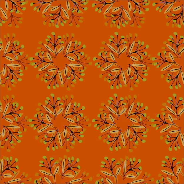 La corona floral es un patrón sin costuras de mandala.