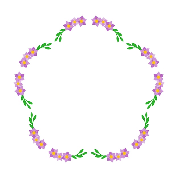 Corona floral en forma de marco para texto.