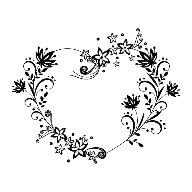 Corona floral romántica para bodas, tarjetas de San Valentín y proyectos con temas de amor